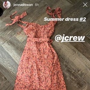 J.Crew Midi Floral Dress tie straps and waist